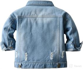 img 3 attached to Toddler Jackets Outwear Clothes Trucker Apparel & Accessories Baby Girls via Clothing