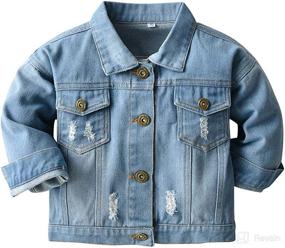 img 4 attached to Toddler Jackets Outwear Clothes Trucker Apparel & Accessories Baby Girls via Clothing