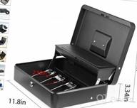 img 1 attached to Security Cash Box With Combination Lock, 11.8"L X 9.5"W Steel Money Tray And Coin Tray Cover, Portable Money Safe With Security Slot & Cable - Black review by Michael Nard