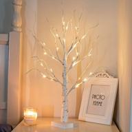 peiduo valentine tree valentines day decor, easter tree battery powered timer, lighted birch tree with led lights, artificial tree lamp for christmas home decor (2ft warm white) logo
