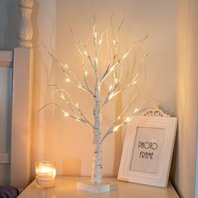img 4 attached to PEIDUO Valentine Tree Valentines Day Decor, пасхальное дерево с таймером на батарейках, освещенная береза ​​со светодиодной подсветкой, искусственная елочная лампа для рождественского домашнего декора (2FT теплый белый)