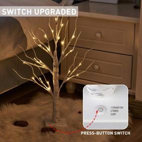 img 3 attached to PEIDUO Valentine Tree Valentines Day Decor, Easter Tree Battery Powered Timer, Lighted Birch Tree With LED Lights, Artificial Tree Lamp For Christmas Home Decor (2FT Warm White)