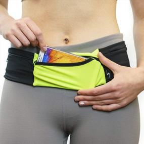 img 4 attached to Get Fit With Our 3 Pocket Adjustable Running Belt Waist Pack - Sweat Resistant, IPhone Compatible Fanny Pack