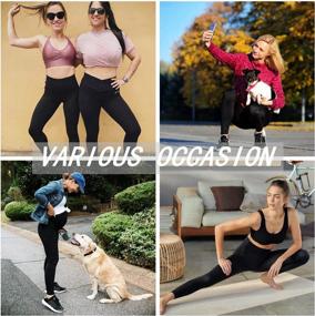 img 2 attached to 7 Pack High Waisted Leggings For Women - YOLIX Soft Workout Athletic Yoga Leggings In Black