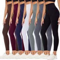 набор из 7 леггинсов с высокой талией для женщин - yolix soft workout спортивные леггинсы для йоги черного цвета логотип
