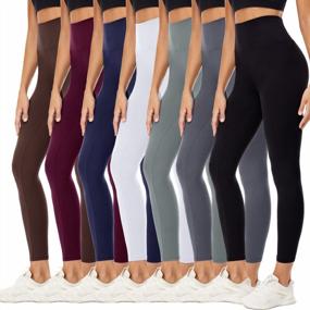 img 4 attached to 7 Pack High Waisted Leggings For Women - YOLIX Soft Workout Athletic Yoga Leggings In Black