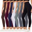7 pack high waisted leggings for women - yolix soft workout athletic yoga leggings in black logo