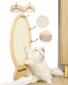 img 3 attached to 🐈 HachiPal Wood Sisal Cat Scratcher, Mountable Scratching Board, Wall-mounted Cat Scratching Post, Wall Scratcher for Indoor Cats and Kittens