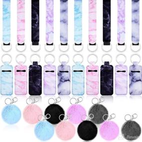 img 4 attached to Marble Chapstick Holder Keychain Chapstick Wristlet Keychain Accessory