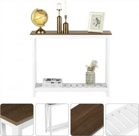 img 1 attached to Rustic Vintage ChooChoo Farmhouse Console Table - Perfect For Entryway, Living Room & Hallway - 40 White