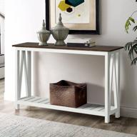 rustic vintage choochoo farmhouse console table - perfect for entryway, living room & hallway - 40 white logo