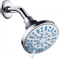 6-setting high-pressure shower head with anti-clog and grime protection by aquadance in chrome and wave blue jets for a powerful shower experience логотип