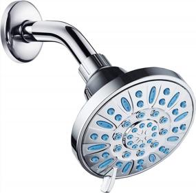 img 4 attached to 6-Setting High-Pressure Shower Head With Anti-Clog And Grime Protection By AquaDance In Chrome And Wave Blue Jets For A Powerful Shower Experience