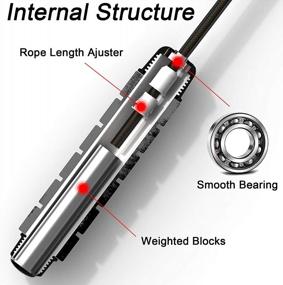 img 2 attached to Регулируемая утяжеленная беспроводная скакалка с не запутывающейся конструкцией для эффективного фитнеса, упражнений и тренировок - блоки 270G
