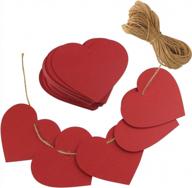 tuparka 80 pcs red paper hearts paper kraft gift tags heart shape with string for valentines day decorations valentines gift favor tags (come with 20m jute twine) logo
