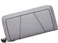 stay safe and organized with earnda's rfid-blocking women's wallet in chic grey logo