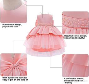 img 1 attached to 👗 LZH Toddler Formal Gowns Pageant Birthday Lace Wedding Dress for Baby Girls