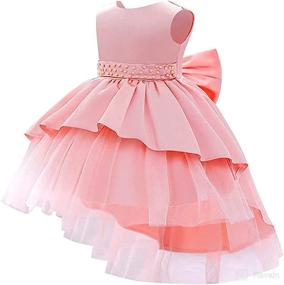 img 3 attached to 👗 LZH Toddler Formal Gowns Pageant Birthday Lace Wedding Dress for Baby Girls