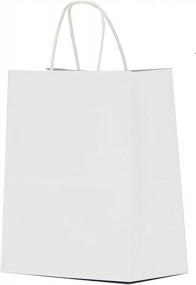 img 4 attached to 400 Pack Of White Kraft Paper Bags With Handles - Perfect For Retail, Parties, And Gifts