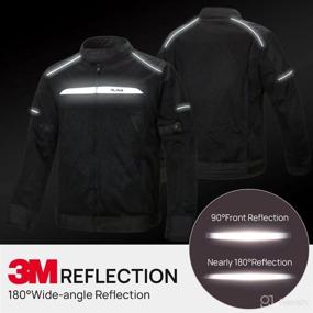 img 1 attached to 🧥 ILM CE Armored Motorcycle Jacket Model-B01: All-Seasons Mesh Textile, Reflective Riding Gear for Men and Women (Black, Medium)