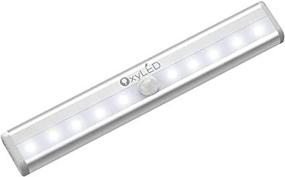 img 1 attached to OxyLED Motion Sensor Lights - Battery Operated Under Cabinet And Closet Lighting With 10 LED Bulbs, Wireless Stick-On Design For Safe Navigation On Stairs And Wardrobe Illumination (1 Pack)