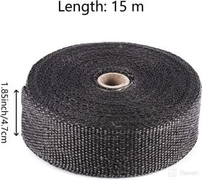 img 3 attached to 🔥 ZOENHOU 2 Rolls - 2 Inch x 50 Feet Fiberglass Exhaust Heat Wrap with 20 Stainless Ties - Black Insulating Tape for Machine Manifold and Exhaust Pipes