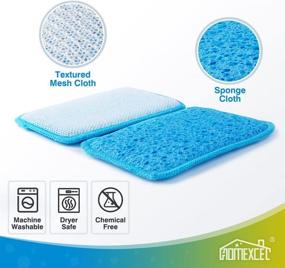 img 2 attached to 🧽 12 Pack Dual Sided Scrub and Wipe Cleaning Pads for Kitchen - All Purpose Cloth for Dishes, Pots, Pans, Non-Stick Cookware, Countertop (Red, Yellow, Blue)