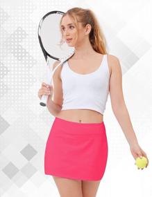 img 3 attached to Sporty Black Tennis Skorts For Women With Pockets - Ideal For Golf, Running, Athletic Summer Activities By ZEALOTPOWER