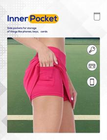 img 1 attached to Sporty Black Tennis Skorts For Women With Pockets - Ideal For Golf, Running, Athletic Summer Activities By ZEALOTPOWER