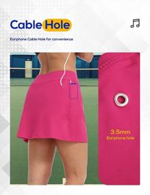 img 2 attached to Sporty Black Tennis Skorts For Women With Pockets - Ideal For Golf, Running, Athletic Summer Activities By ZEALOTPOWER