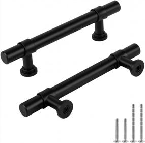 img 4 attached to Upgrade Your Cabinets With Homdiy'S Matte Black Cabinet Pulls - 3-1/2 In Hole Centers For Your Drawer Dresser And Kitchen!