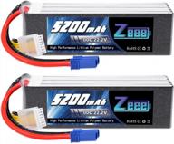 zeee 22.2v 100c 5200mah 6s lipo battery with ec5 connector rc battery for rc car truck airplane helicopter quadcopter boat (2 pack) logo