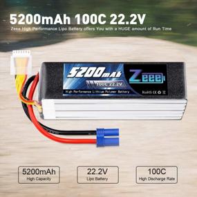 img 3 attached to Zeee 22.2V 100C 5200MAh 6S Lipo Battery With EC5 Connector RC Battery For RC Car Truck Airplane Helicopter Quadcopter Boat (2 Pack)
