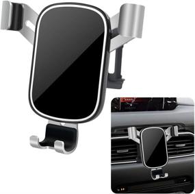 img 4 attached to 📱 LUNQIN Car Phone Holder for Mazda CX-5 2017-2022 | Big Phone Case Friendly | Auto Accessories Navigation Bracket | Interior Decoration Mobile Cell Mirror Phone Mount