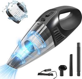 img 4 attached to BRILLIRARE 2022 Latest Car Vacuum Cleaner: Portable High Power 150W/8000Pa Detailing Kit for Interior Cleaning – Handheld Auto Accessory, Wet or Dry, 10Ft Corded – Black