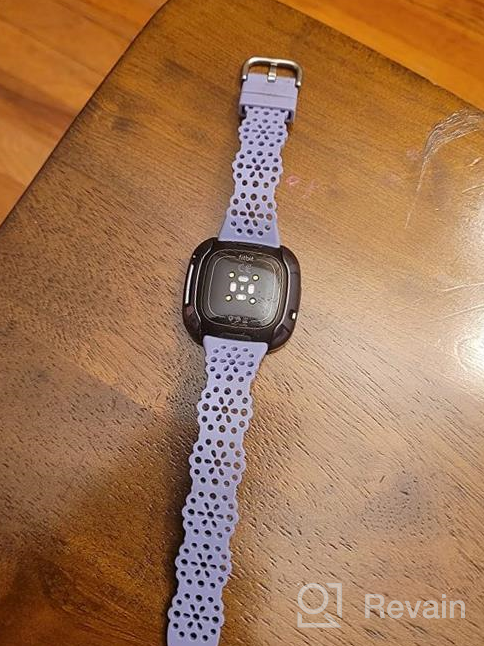 img 1 attached to Upgrade Your Fitbit With Gorgeous TOYOUTHS Soft Silicone Lace Flower Cut-Outs Strap For Women - Compatible With Fitbit Sense/Sense 2, Versa 3/4 - Breathable, Waterproof, And Dressy! review by Tony Korek