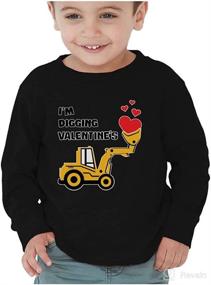 img 4 attached to ❤️ Valentine's Long Sleeve T-Shirt for Toddler Tractor Lovers – A Perfect Gift!