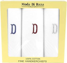 img 2 attached to Moda Raza Monogrammed Handkerchiefs Initial Men's Accessories good in Handkerchiefs