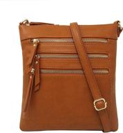 solene wu093 tan women's handbags & wallets ~ crossbody bags logo