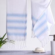полотенца для рук folkulture boho: декоративный набор из 100% хлопка из 2 шт. для ванной комнаты с кисточками синего цвета cabana логотип