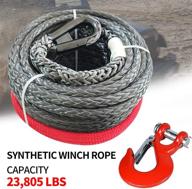 π§° rugcel winch 3/8" x 85' synthetic winch rope with hook β premium car tow recovery cable for 4wd off road vehicle truck atv utv suv - 23,805 lbs breaking strength (red hook) logo