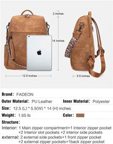 img 2 attached to 🎒 FADEON Convertible Designer Backpack - Women's Handbags, Wallets & Fashion Backpacks