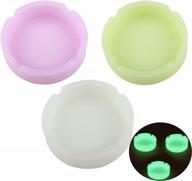 luminous and durable: get the howdia silicone ashtray 3 pack for high temperature heat resistance and glow in the dark convenience! логотип