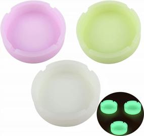 img 4 attached to Luminous And Durable: Get The HOWDIA Silicone Ashtray 3 Pack For High Temperature Heat Resistance And Glow In The Dark Convenience!