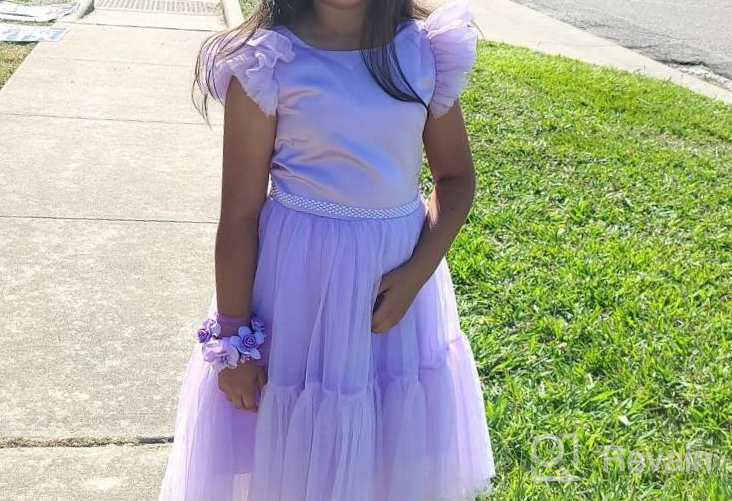 img 1 attached to Elegant Adaniwli Big Girls Backless Bridesmaid Dress: Stunning Tulle Wedding Flower Girl Dress! review by Hannah Jenkins