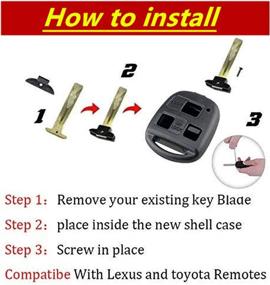 img 2 attached to 2-Pack Black Lexus Key Fob Shell Replacement Case - Keyless Entry Remote Key Fob Housing with Stickers, Compatible with Lexus GS300 GS400 GS430 GX470 IS300 LS400 LS430 LX470 RX300 RX330