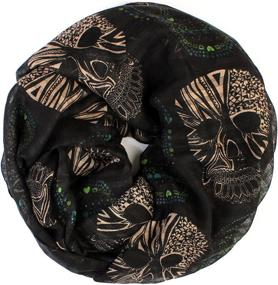 img 1 attached to Bohemian Sugar Skull Print Scarf Women's Accessories via Scarves & Wraps