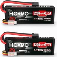 hoovo 2s 7,4 в lipo батарея 5200 мач 60c жесткий чехол rc lipo батарея с разъемом tr для rc автомобиля грузовик лодка багги truggy (2 шт.) логотип