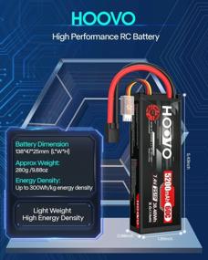 img 1 attached to HOOVO 2S 7.4V LiPo Battery 5200MAh 60C Hard Case RC Lipo Battery With TR Plug For RC Car Truck Boat Buggy Truggy(2 Pack)