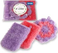 🧽 k-chic premium hand crochet non-scratch dish scrubber: quick-dry cleaning sponge for eco-friendly kitchen and household cleaning logo